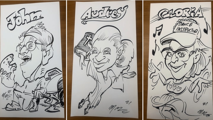 A Caricature Artist Brings Smiles (and Laughter) to Chelsea Place!