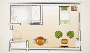 1 bed floor plan