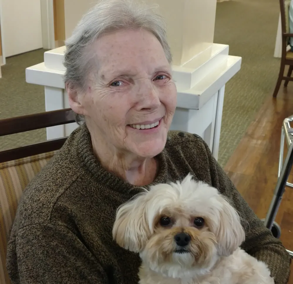 Resident with dog