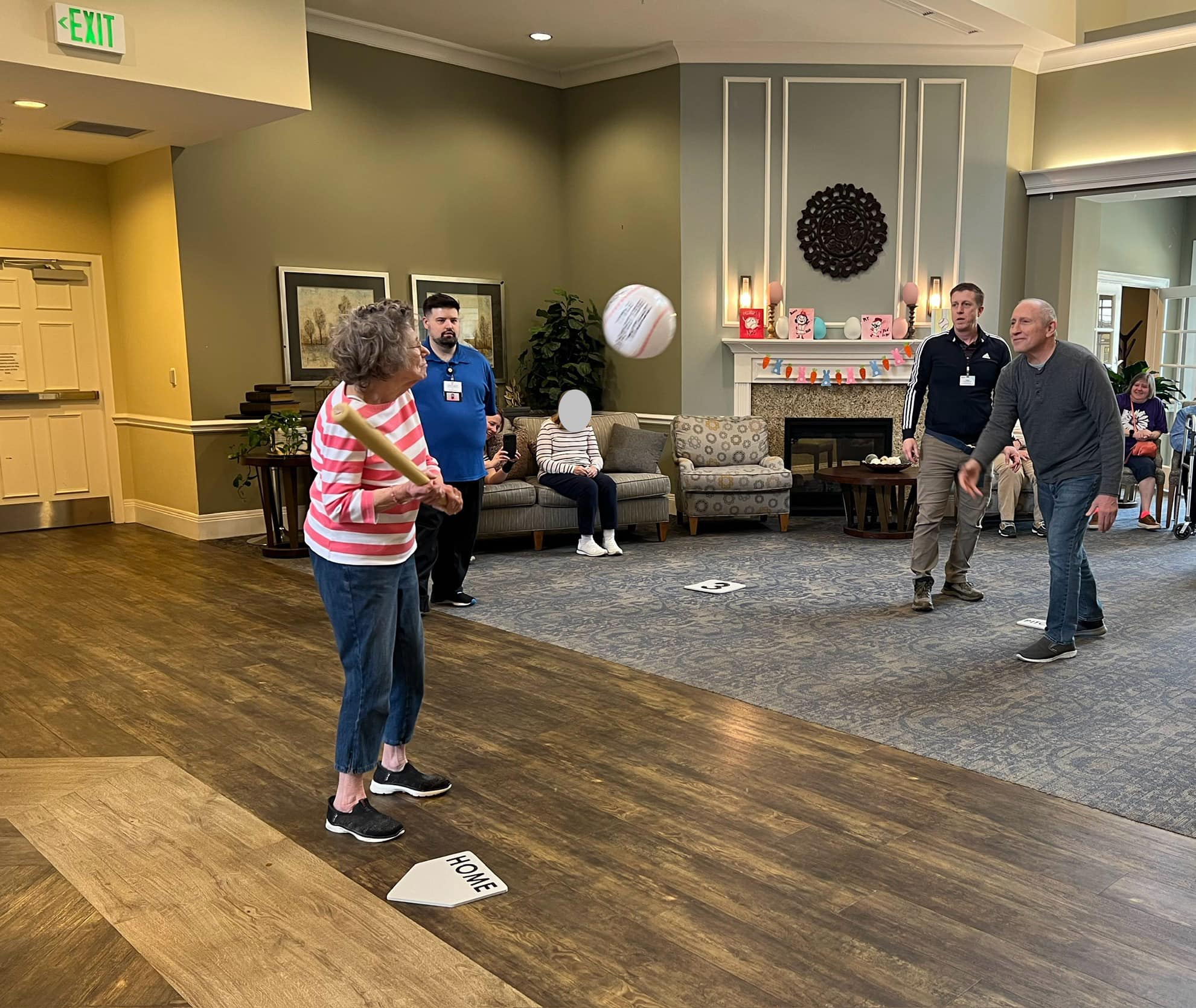 Baseball in the lobby