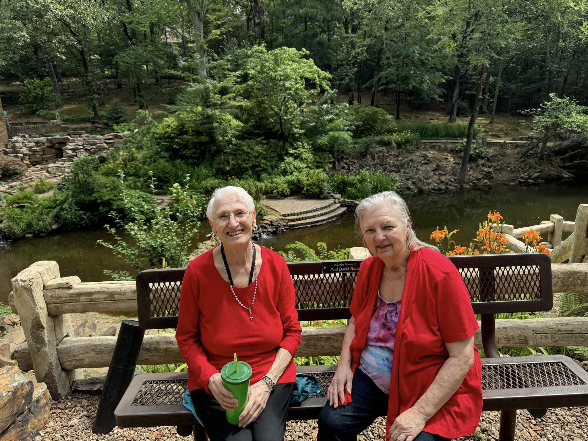 Two ladies sitting in the park